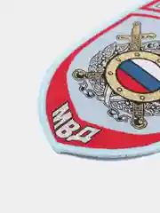 Голубой нашивка шеврон вышитый и пластизолевый "Полиция МВД"