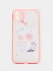 Розовый чехол на Айфон (iPhone) 11, XR, 7, 8 Plus, SE, 12, 13, 14, 15 Pro Max, пластиковый