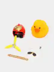 Коралловый игрушка "Утка в шлеме", с пропеллером, в очках, в машину