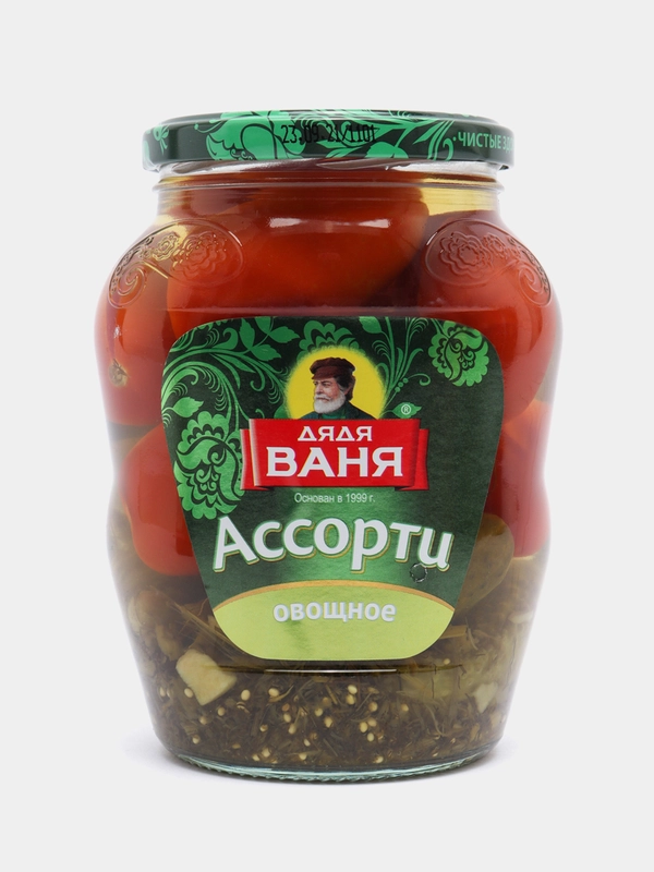 Ассорти овощное Дядя Ваня маринованное Огурцы и томаты  680 г