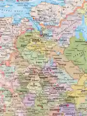 Коврик настольный с картой России. Настольное покрытие для защиты стола. РФ, границы