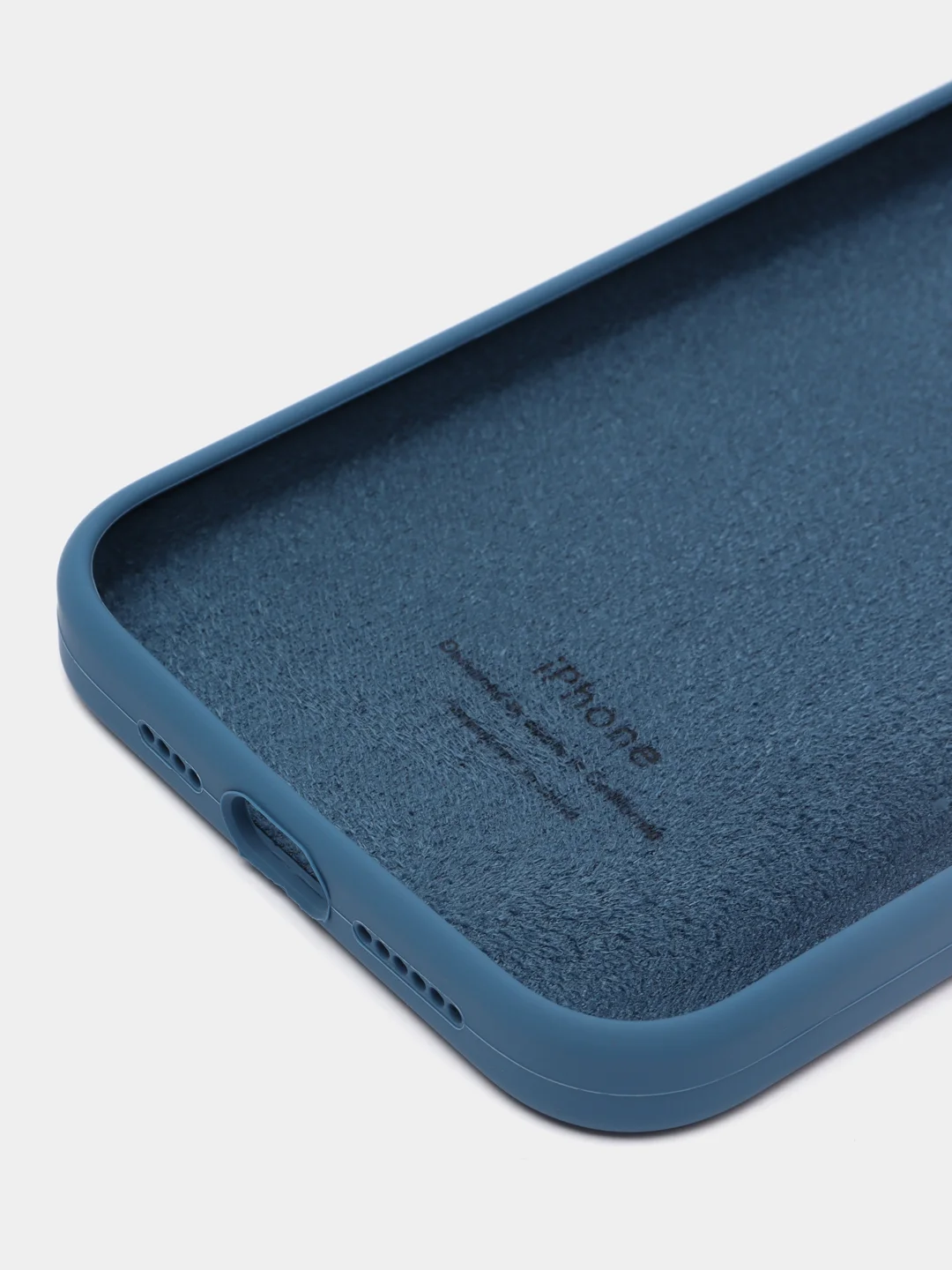 Синий чехол Silicone Case для iPhone (айфон) 7, 8, XS, XR, 11, 12, 13, XS Max, Pro, Max, Plus, силиконовый