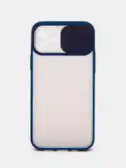 Темно-синий чехол для Айфон iPhone 11 Pro, Max 12, 13 mini, 14 Plus, 15 с защитой для камеры
