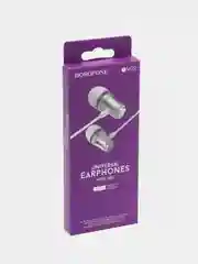 Серый вакуумные проводные наушники Borofone BM29, с микрофоном, 3.5 мм