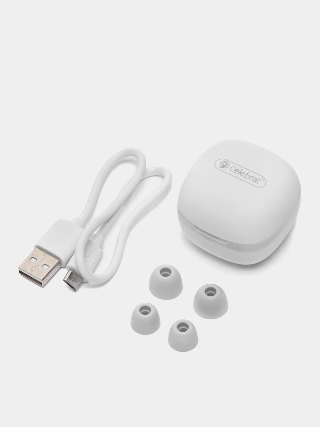 Белый беспроводные стереонаушники Celebrat TWS-W1, 550 mAh