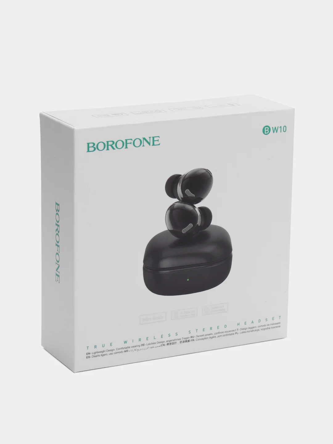 Черный беспроводные стереонаушники с микрофоном Borofone BW10, 350 mAh
