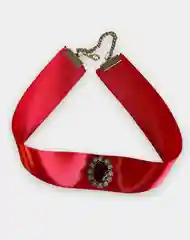 Алый чокер широкий