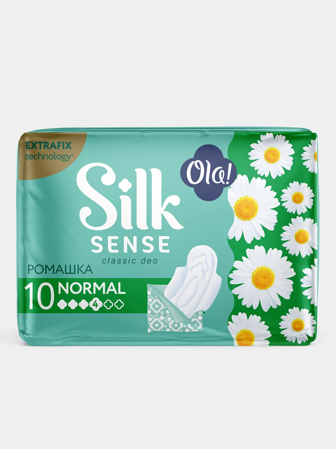 Прокладки женские гигиенические ОЛА! Silk Sense Classic Normal Singles, Ромашка, 10 штук