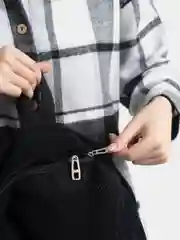 Черный рюкзак женский, вельветовый