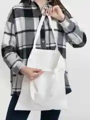 Белый сумка-шоппер женская хлопковая