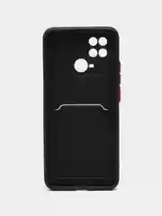 Черный чехол XIAOMI REDMI 10C / POCO C40 карман для пластиковой карты и с защитой камеры