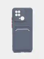 Серый чехол XIAOMI REDMI 10C / POCO C40 карман для пластиковой карты и с защитой камеры