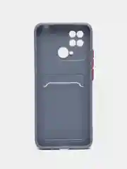 Серый чехол XIAOMI REDMI 10C / POCO C40 карман для пластиковой карты и с защитой камеры