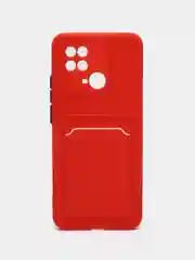 Красный чехол XIAOMI REDMI 10C / POCO C40 карман для пластиковой карты и с защитой камеры