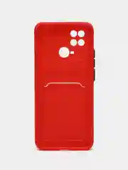 Красный чехол XIAOMI REDMI 10C / POCO C40 карман для пластиковой карты и с защитой камеры