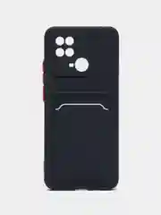 Темно-синий чехол XIAOMI REDMI 10C / POCO C40 карман для пластиковой карты и с защитой камеры