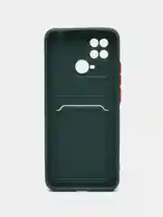 Тёмно-зелёный чехол XIAOMI REDMI 10C / POCO C40 карман для пластиковой карты и с защитой камеры