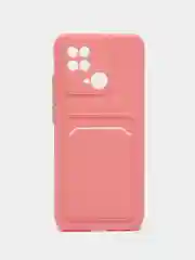 Розовый чехол XIAOMI REDMI 10C / POCO C40 карман для пластиковой карты и с защитой камеры