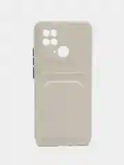 Белый чехол XIAOMI REDMI 10C / POCO C40 карман для пластиковой карты и с защитой камеры