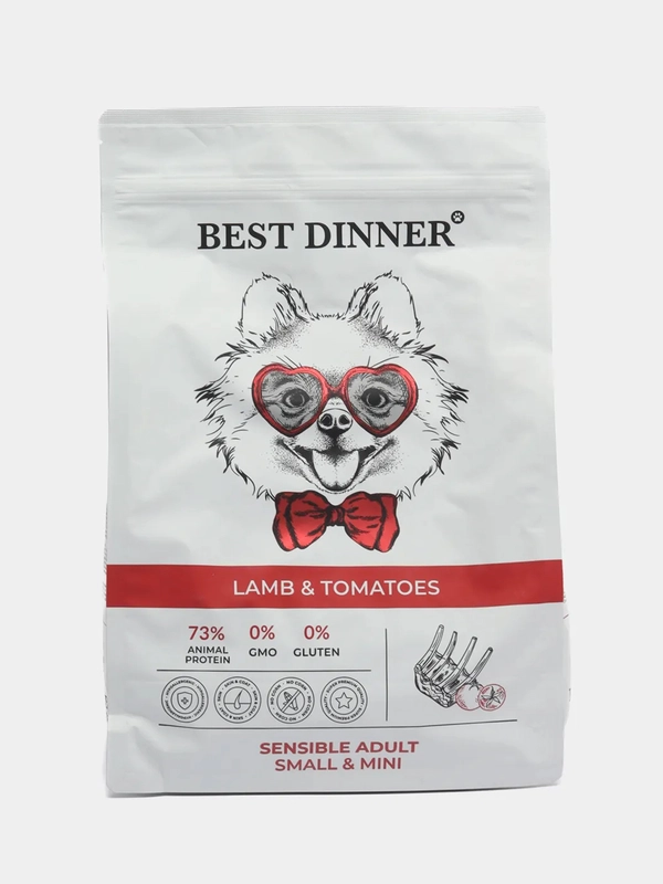 Сухой корм Best Dinner Adult Mini, Ягненок с томатами, для мелких пород собак, 1,5кг