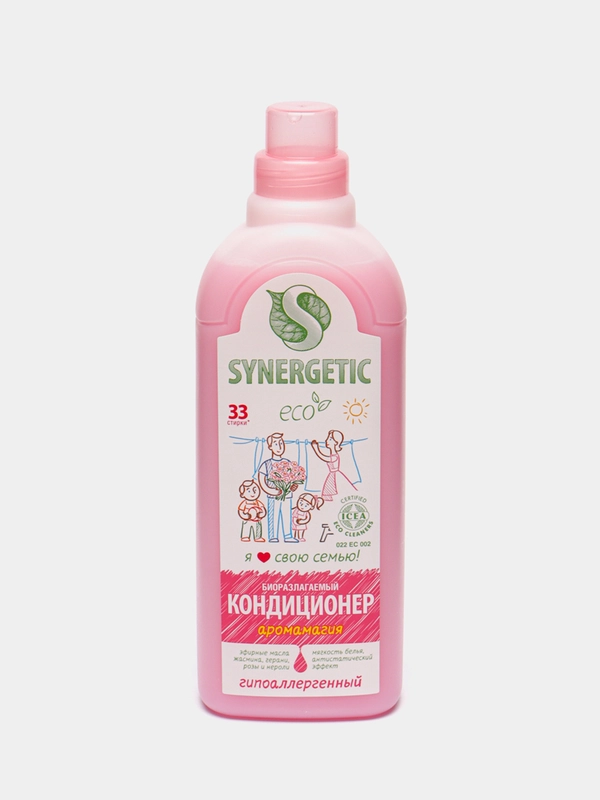 Кондиционер для белья Synergetic "Аромамагия", концентрат, гипоаллергенный, 1 л