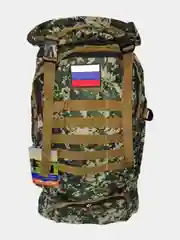 Зелёный хаки рюкзак туристический, тактический, с флагом РФ, 50 л