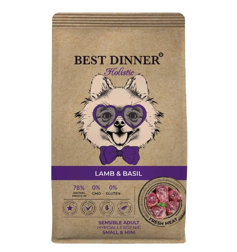 Корм сухой для собак мелких пород Бест Диннер Dog Adult Holistic Sensible, ягненок, 10 кг