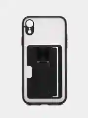 Черный чехол с карманом для карт на iPhone 7, 8, XR, 11, 12, 13, Pro, Max, SE, магнит, подставка