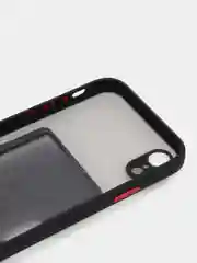 Черный чехол с карманом для карт на iPhone 7, 8, XR, 11, 12, 13, Pro, Max, SE, магнит, подставка