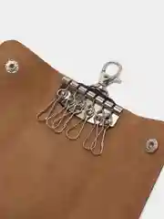 Тёмно-коричневый ключница из натуральной кожи