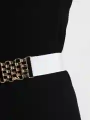 Белый женский эластичный пояс с металлической пряжкой со львом, 2 цвета