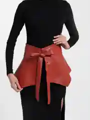 Тёмно-бордовый пояс женский для платья и рубашки,  баска женская, пояс на талию