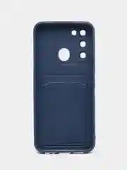 Темно-синий чехол с защитой камеры TECNO  Spark 9 Pro,  c отделом для пластиковой карты