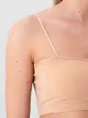Коралловый меланж топ женский укороченный