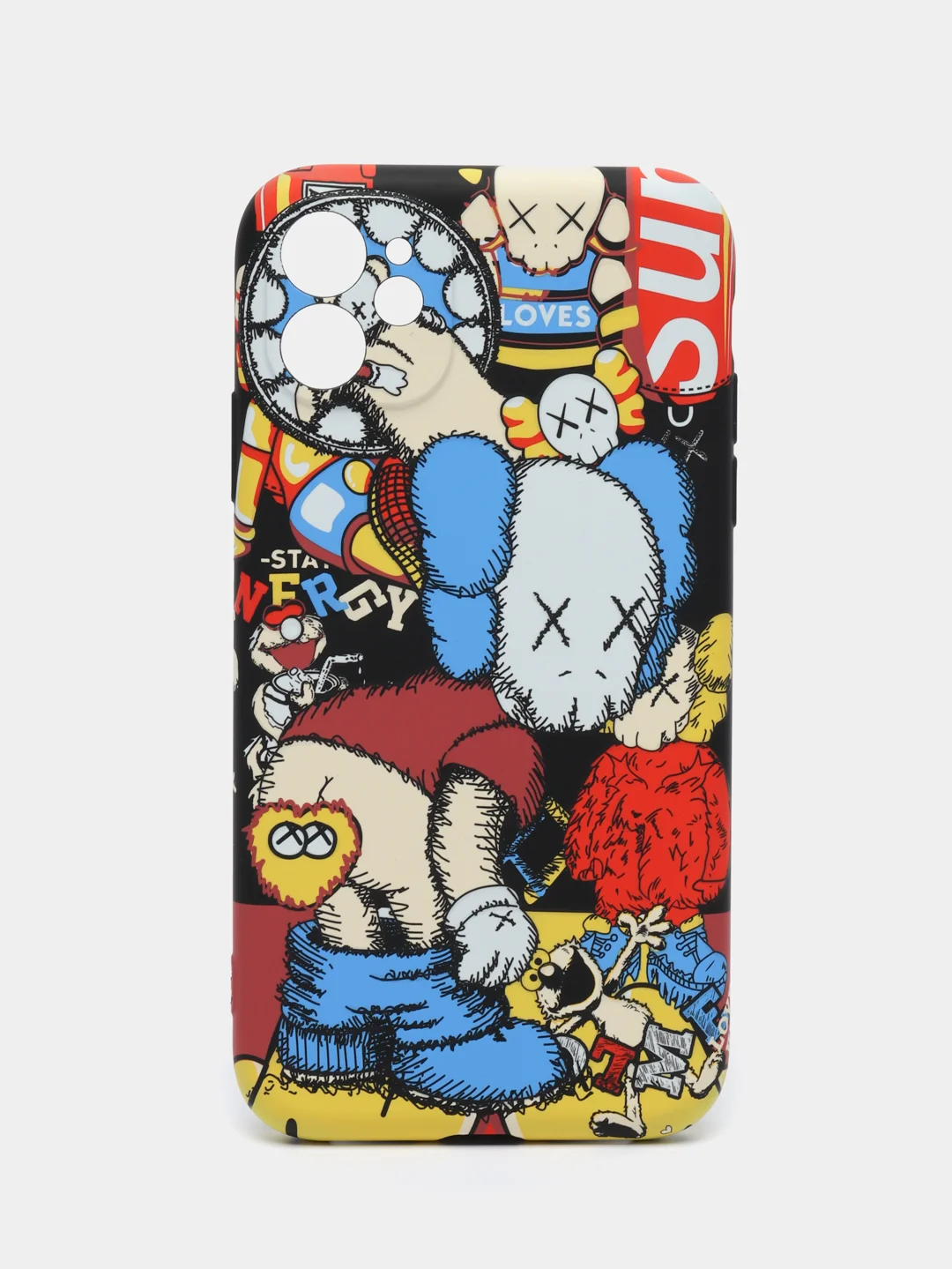 Бордовый чехол для iPhone 11 KAWS