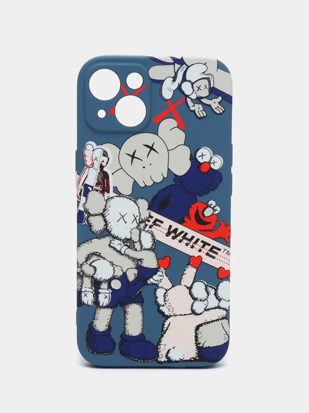 Синий меланж чехол KAWS для iPhone 13