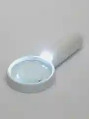 Лупа ручная, круглая, 4х, 65 мм, с подсветкой (2 LED), белая