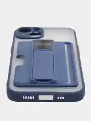 Темно-синий чехол с карманом для карт на iPhone 7, 8, XR, 11, 12, 13, Pro, Max, SE, магнит, подставка