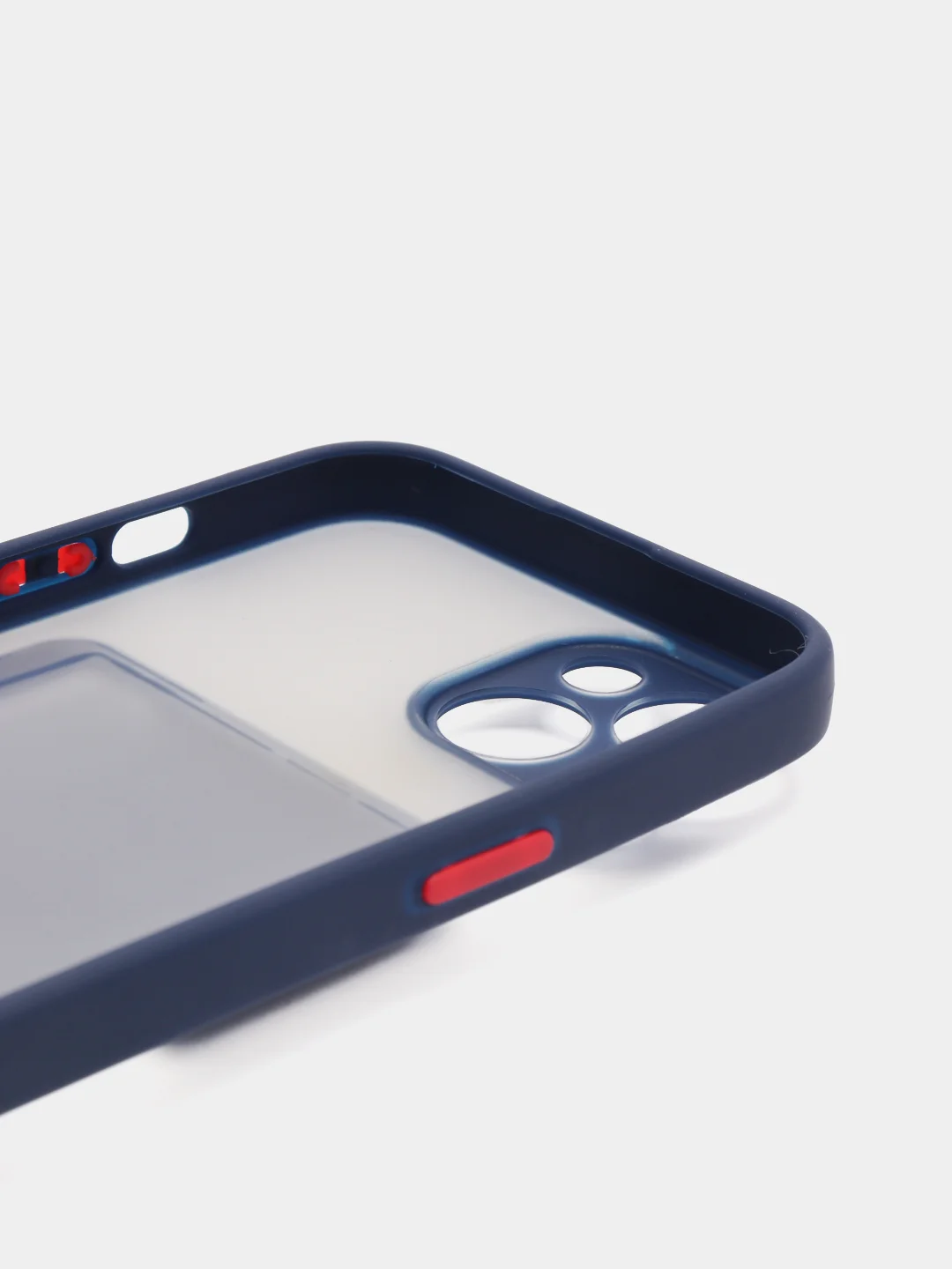 Темно-синий чехол с карманом для карт на iPhone 7, 8, XR, 11, 12, 13, Pro, Max, SE, магнит, подставка