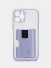 Лавандовый чехол с карманом для карт на iPhone 7, 8, XR, 11, 12, 13, Pro, Max, SE, магнит, подставка