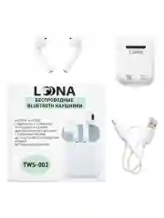 Беспроводные наушники с микрофоном LOONA TWS-003 White