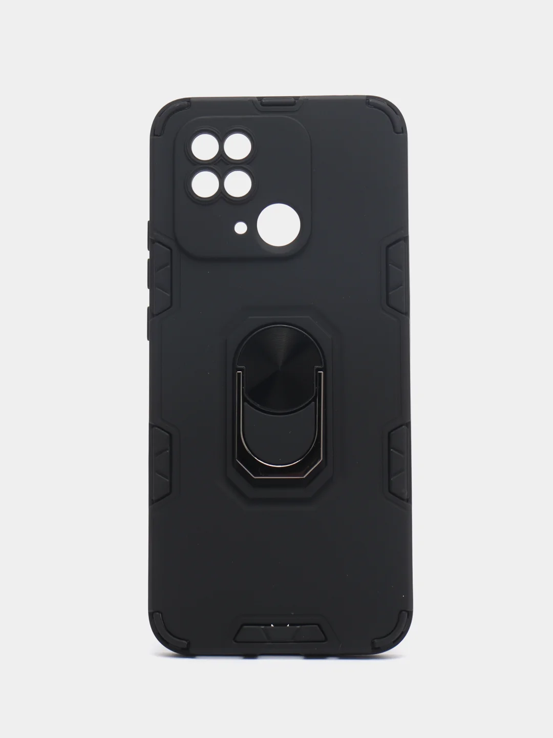 Черный чехол Xiaomi Redmi 10C / Poco C40, Редми 10C / Поко C40 с металлической подставкой кольцом