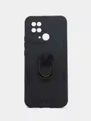 Черный чехол Xiaomi Redmi 10C / Poco C40, Редми 10C / Поко C40 с металлической подставкой кольцом