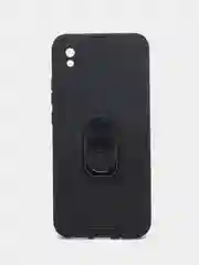 Черный чехол Xiaomi Redmi 9A, Сяоми Редми 9А противоударный с металлической подставкой кольцом