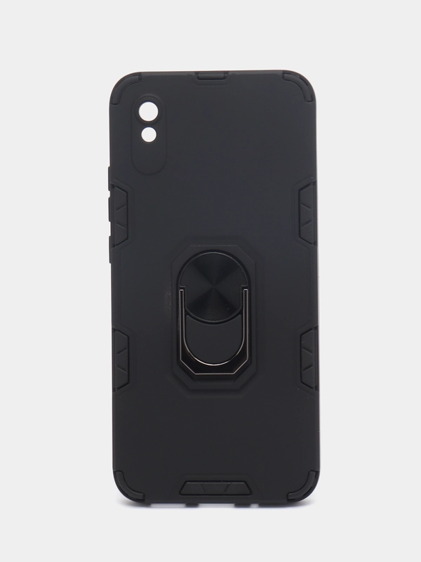 Чехол Xiaomi Redmi 9A, Сяоми Редми 9А противоударный с металлической подставкой кольцом