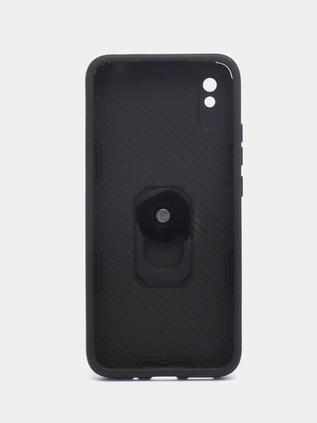 Хром чехол Xiaomi Redmi 9A, Сяоми Редми 9А противоударный с металлической подставкой кольцом