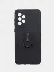 Черный чехол Samsung Galaxy A73, Самсунг А73 5G противоударный с металлической подставкой кольцом