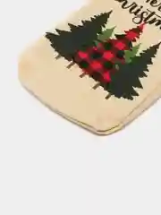 Зеленый подарочный новогодний мешок для бутылки