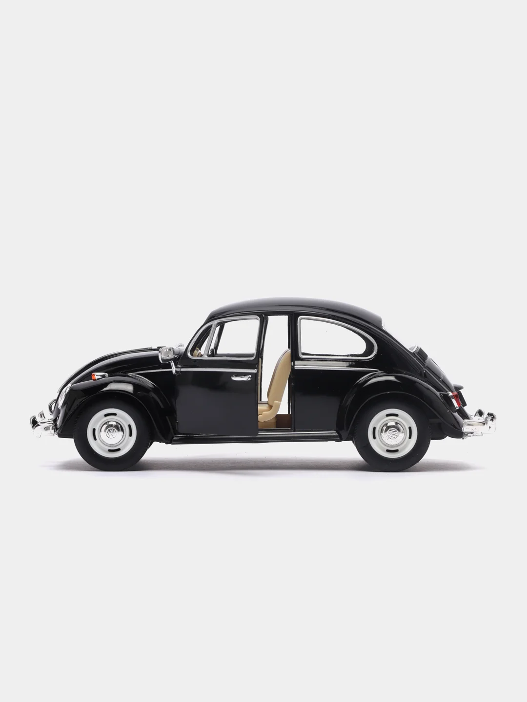 Черный металлическая машинка 1967 Volkswagen Classical Beetle (Жук) KT7002D, 1:24