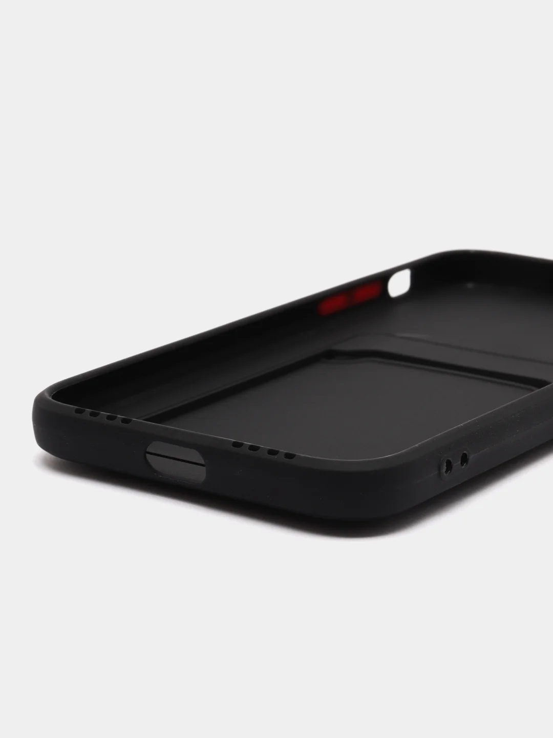Черный чехол с карманом для карт iPhone XR, 11, 12Pro, 13Pro, цветной силикон